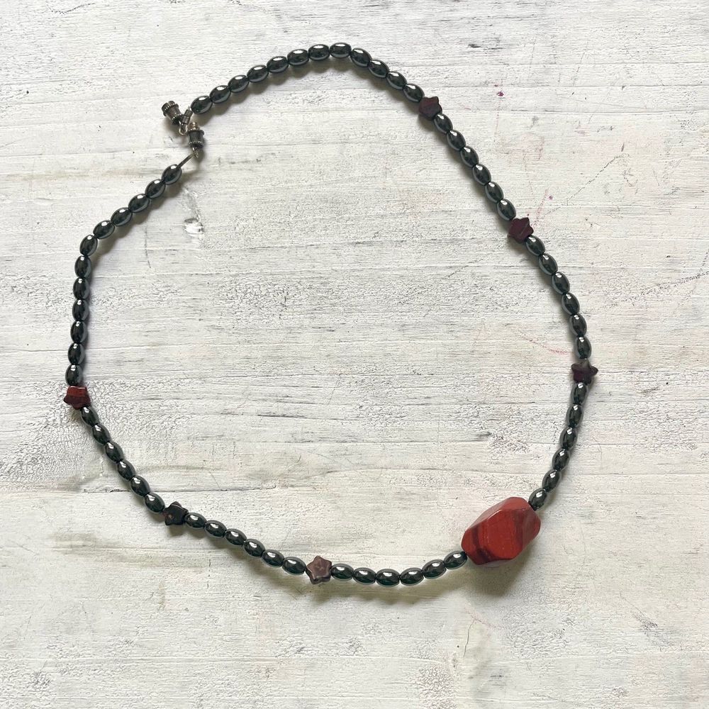 Hematite and Jasper star necklace